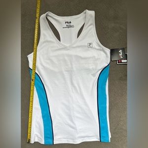 ❌SOLD❌NWT-Fila Sport Tank Top with built in sports bra- White/blue trim size M